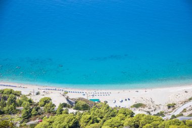 Yunanistan 'ın Lefkada adasındaki güzel Gialos plajı