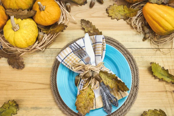 Thanksgiving or autumn table setting