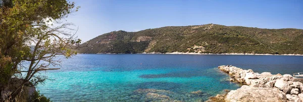 希腊Lefkada岛Poros村Mikros Gialos海滩附近美丽的海景 — 图库照片