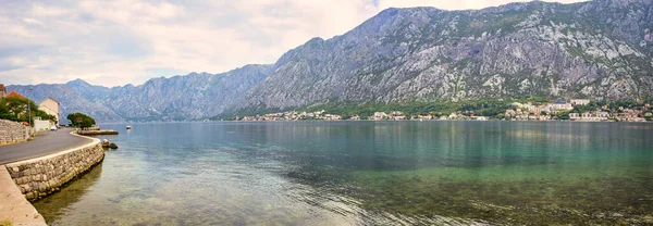 Hermosa Foto Panorámica Bahía Kotor Montenegro Europa Concepto Viaje Antecedentes — Foto de Stock
