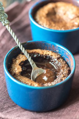 Çikolatalı fondan yakın çekim