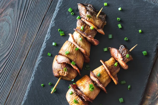 King Oyster Mushroom Skewers — Stock Photo, Image