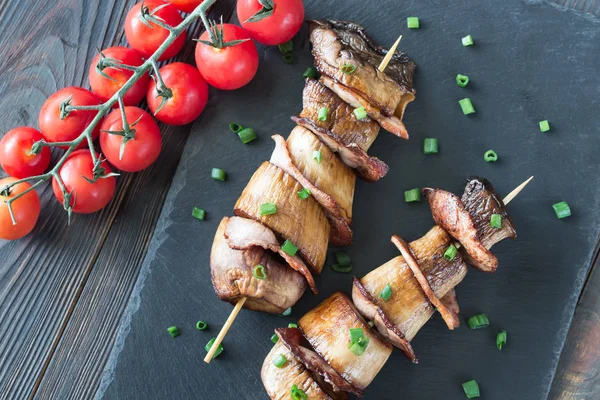 King Oyster Mushroom Skewers — Stock Photo, Image