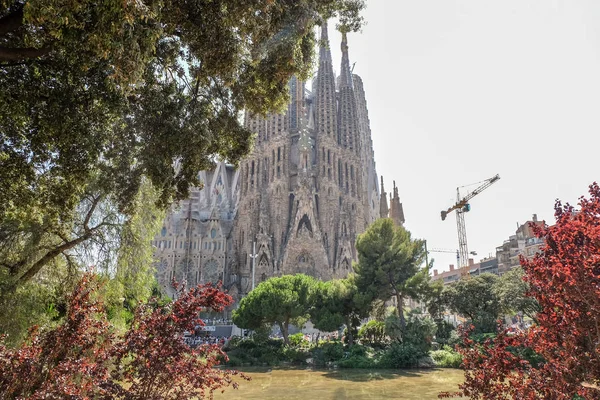 Barcelona Temmuz Ünlü Sagrada Familia Için Barselona Spanya Görünümünü Üzerinde — Stok fotoğraf