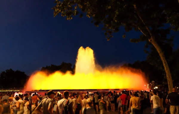 Barcelona July 2018 Magic Fountain Montjuic Light Show Night Barcelona — Stock Photo, Image