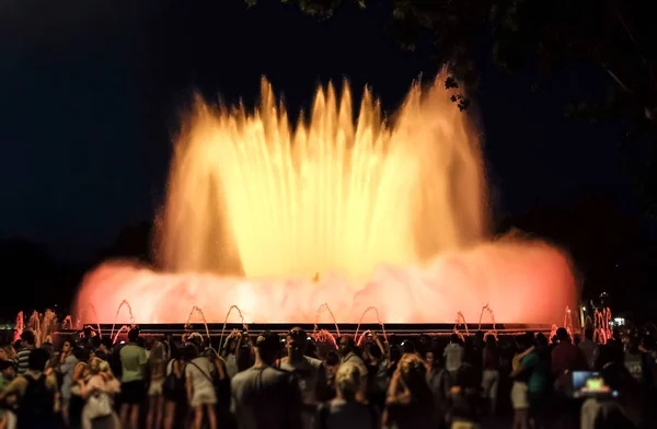 Barcelona July 2018 Magic Fountain Montjuic Light Show Night Barcelona — Stock Photo, Image