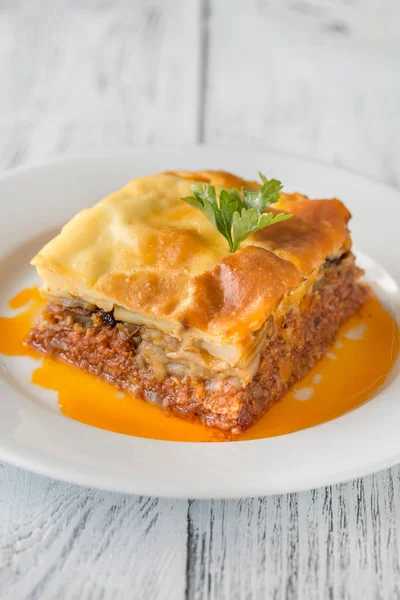 Portion Moussaka Close — Stock Photo, Image