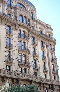 Barcelona, İspanya - 17 Temmuz 2018: Cephe Ohla Otel Barcelona ile çalışma 