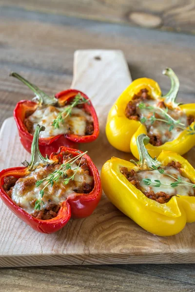 Stuffed Peppers Meat Mozzarella — Stock Photo, Image