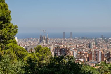 Barcelona şehrinin panoramik görüntüsü