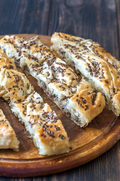 Spiral Phyllo Pie Veal Filling — Stock Photo, Image