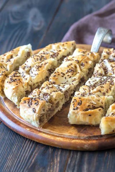 Spiral Phyllo Pie Veal Filling — Stock Photo, Image