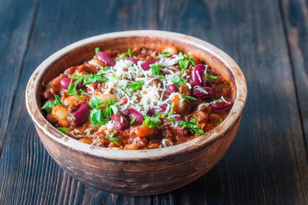 Schüssel Chili Con Carne — Stockfoto