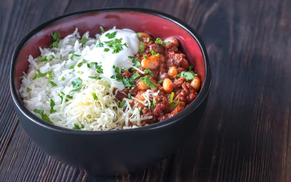 Tigela Chili Con Carne — Fotografia de Stock