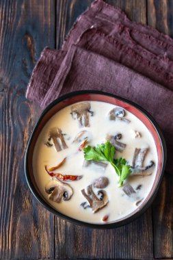 Kase Tay tom kha çorba ahşap tablo