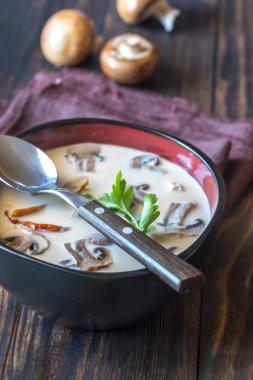 Tay tom kha çorba ahşap tablo