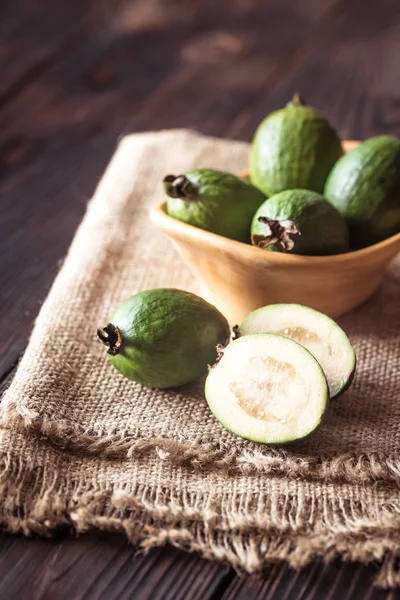 Bowl Feijoa Fruits — Stock Photo, Image