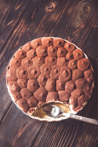 Tiramisu Dans Plat Cuisson — Photo