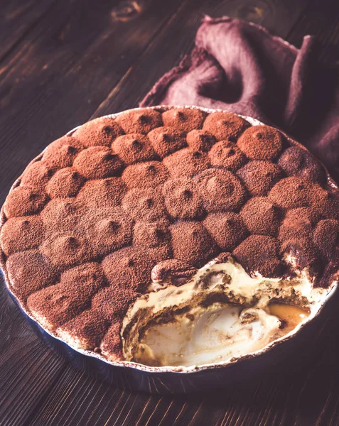 Tiramisu Dans Plat Cuisson — Photo