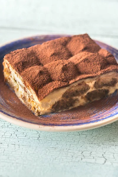 Porzione Dessert Tiramisu — Foto Stock