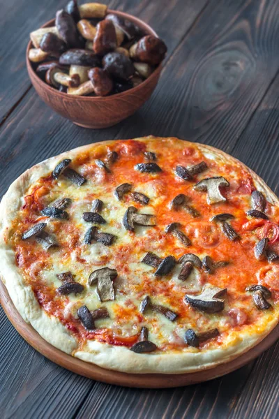 Pizza Porcini Mushrooms — Stock Photo, Image