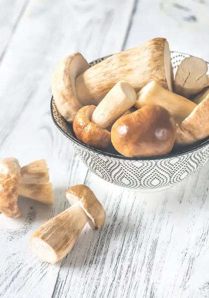 Tigela Cogumelos Porcini — Fotografia de Stock