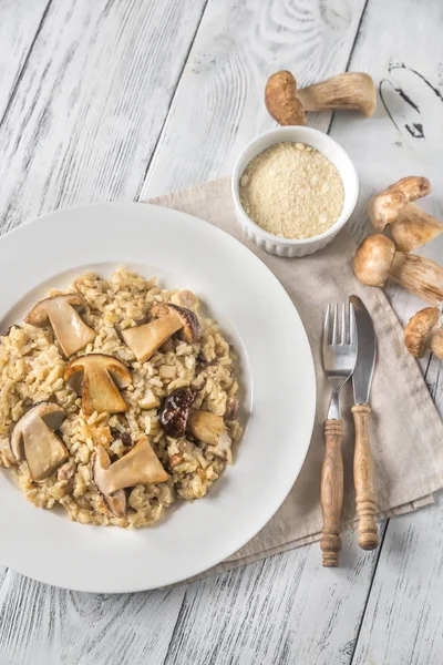 Porcini Mantarlı Risotto — Stok fotoğraf