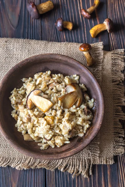 Risotto Com Cogumelos Porcini — Fotografia de Stock