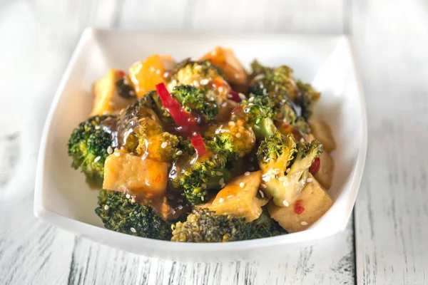 Tofu Broccoli Stir Fry — Stock Photo, Image