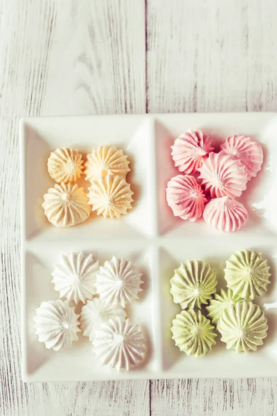 Bowl Colored Meringues — Stock Photo, Image