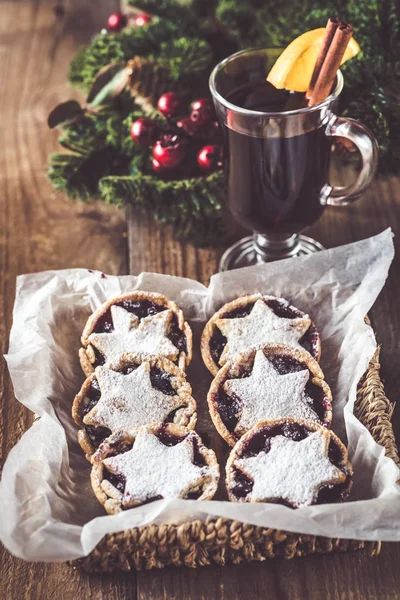Mince Pies Mulled Wine — Stock Photo, Image