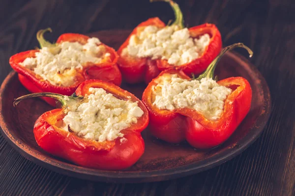 Pimentos Recheados Com Feta — Fotografia de Stock