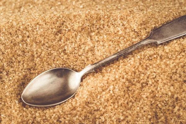 Spoon Brown Sugar — Stock Photo, Image