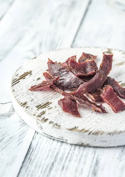 Carne Seca Tábua Madeira Branca — Fotografia de Stock