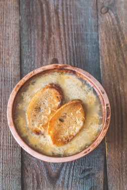 Soğan çorbası ahşap tablo