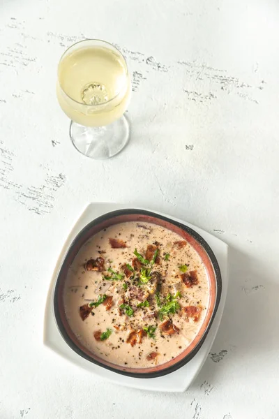 Tazón de sopa de almejas — Foto de Stock