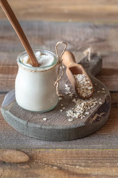 Postre de avena ecológica con vainilla — Foto de Stock