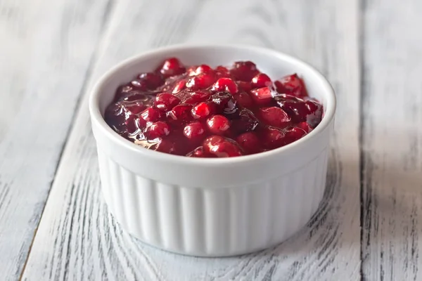 Tigela de molho de cranberry — Fotografia de Stock