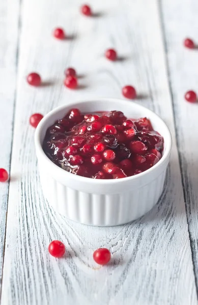 Tigela de molho de cranberry — Fotografia de Stock