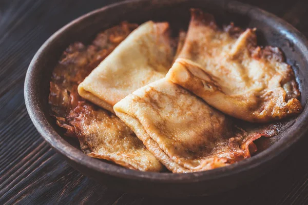 Tabak üzerinde Crepes Suzette — Stok fotoğraf