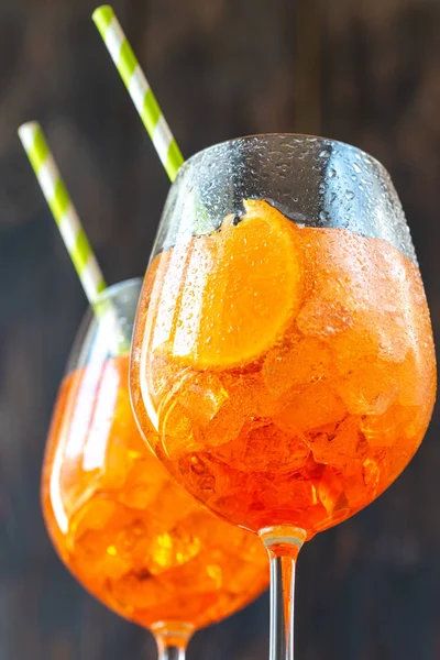 Aperol spritz cocktail glazen — Stockfoto