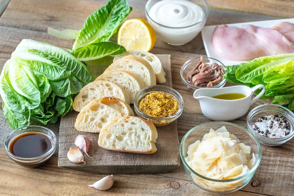 Ingredientes para salada Caesar — Fotografia de Stock