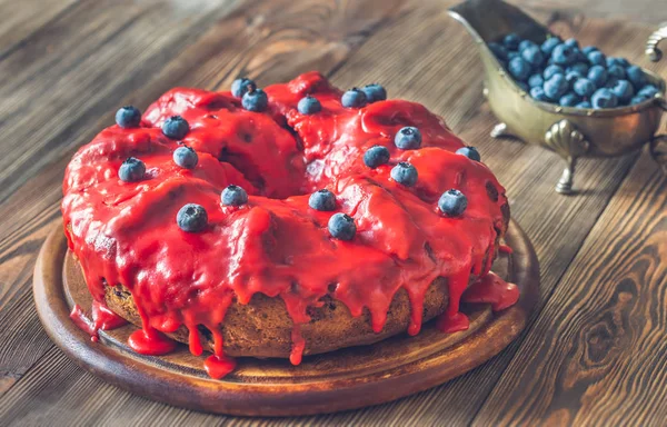 Kuchen mit Blaubeeren — Stockfoto