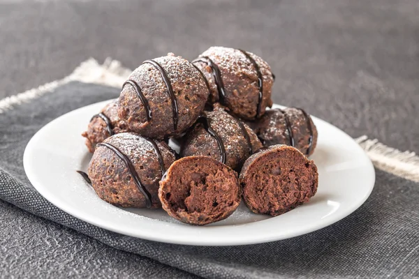 Chocolate pancake puppies — Stock Photo, Image