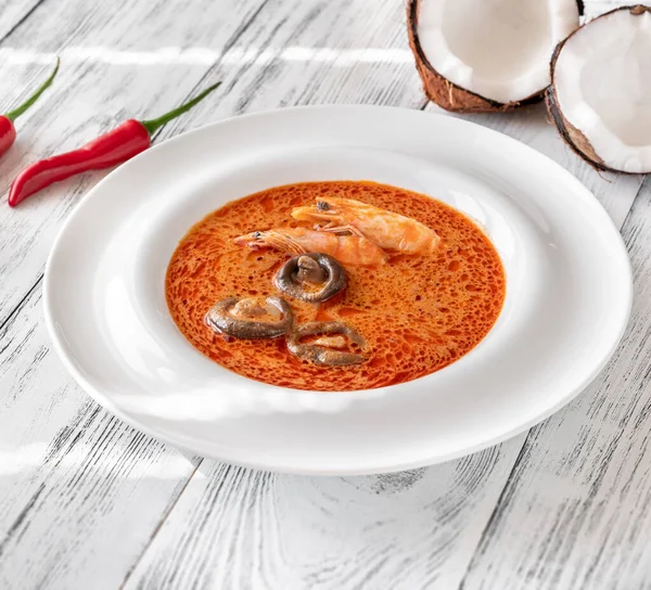 Portion Tom Yum Berühmte Thai Suppe — Stockfoto