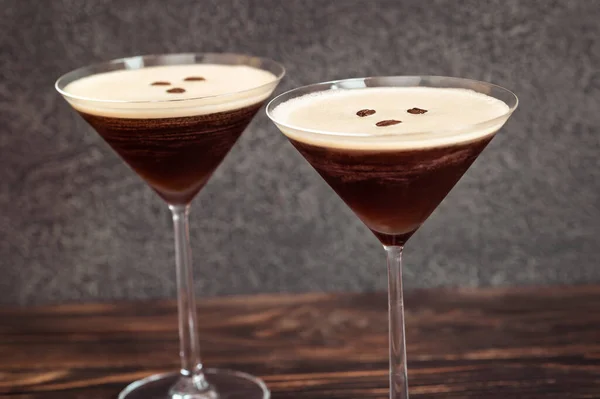 Espresso Martini cocktails garnished with coffee beans