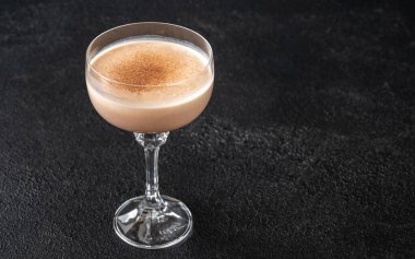 Alexander cocktail made of cognac, cream and creme de cacao clipart