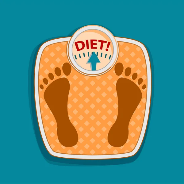 Balanças Para Pesagem Dieta Estilo Vida Saudável Estoque Vetor Plana — Vetor de Stock