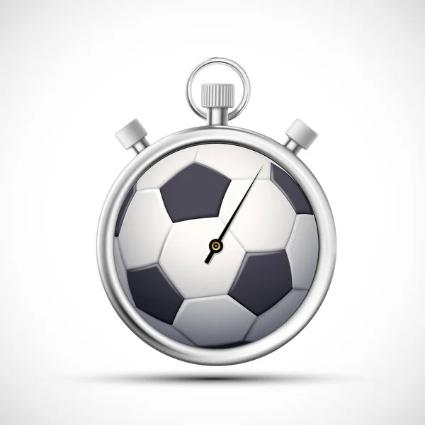 Годинник Футбольним Ячем Ізольовано Білому Тлі — стоковий вектор