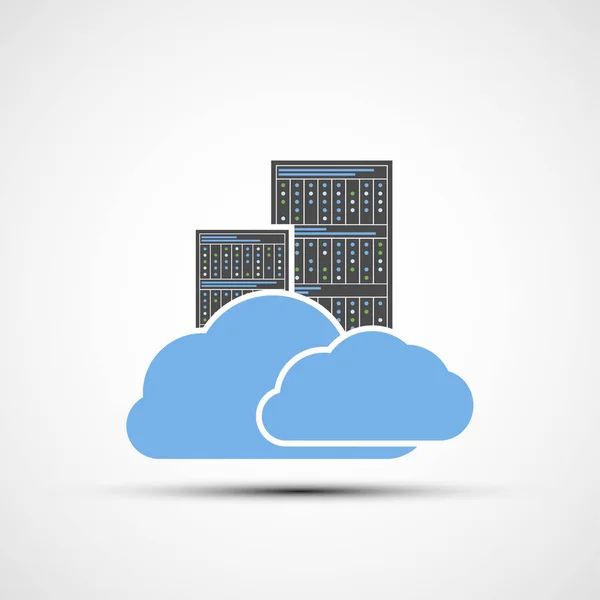 Computação Nuvem Ícones Servidor Para Armazenamento Dados Logotipo Datacenter Ilustração — Vetor de Stock